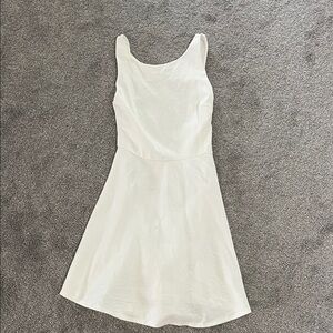 Backless White Sleeveless Dress